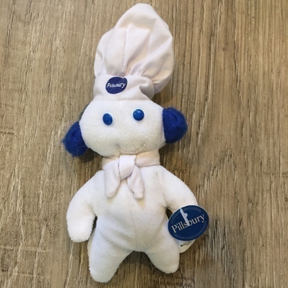 Vintage 2001 NWT Pillsbury Dough Boy Stuffed Beanie Toy